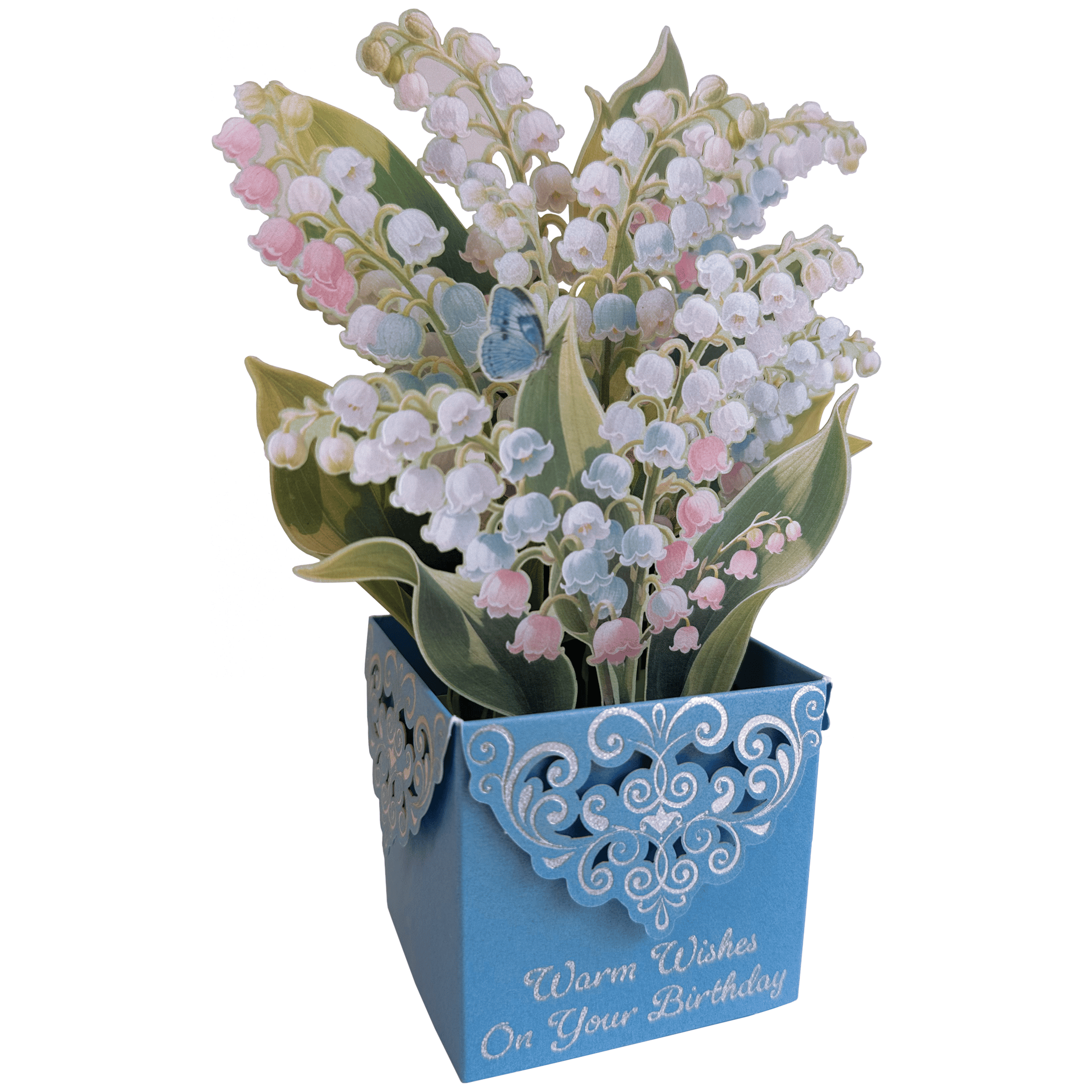 Lily of the Valley birthday card by Cardmore featuring a floral pop-up design for everyday occasions.
